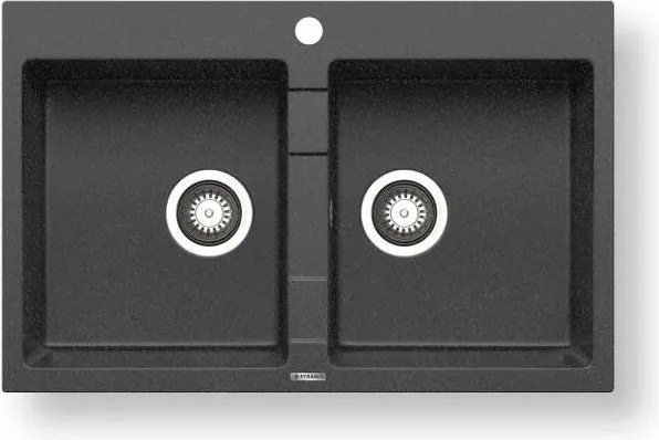 Pyramis SPARTA 70053201 - Chiuvetă de bucătărie 78x50 cm granit/negru