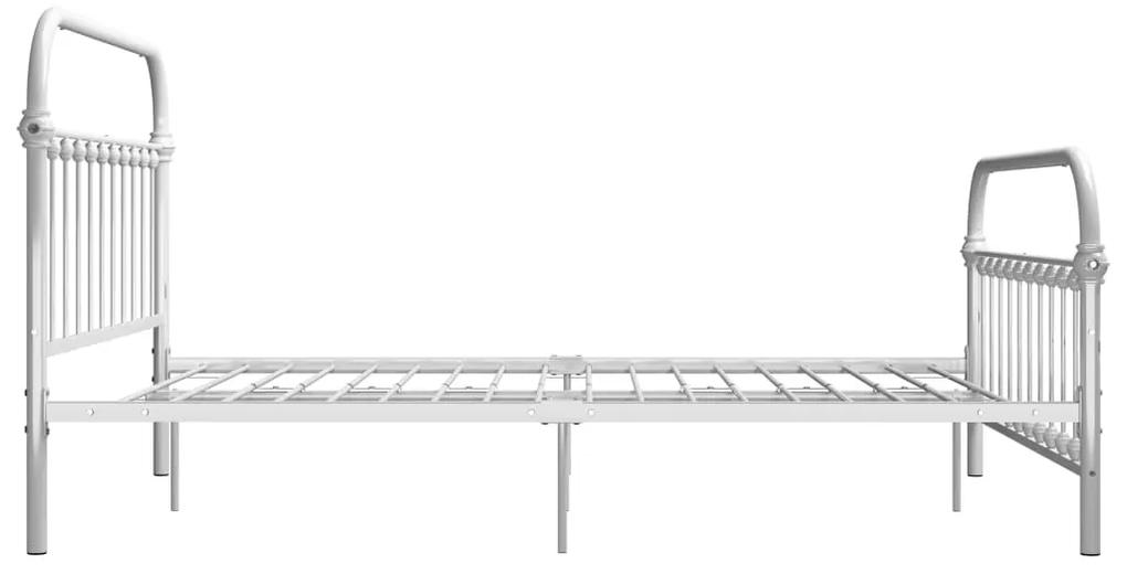 Cadru de pat, alb, 160 x 200 cm, metal Alb, 160 x 200 cm
