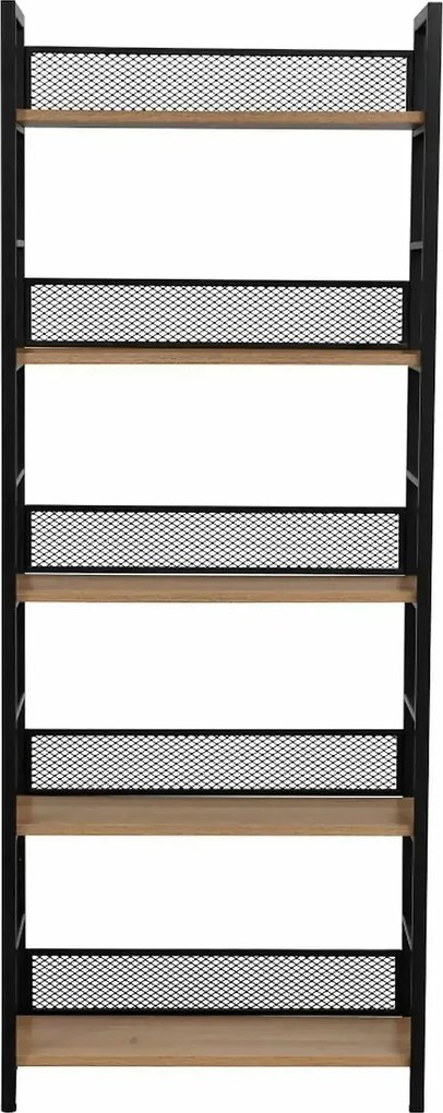Etajera KELER TIP 2, negru/stejar, metal/DTD laminat, 60x28x154 cm