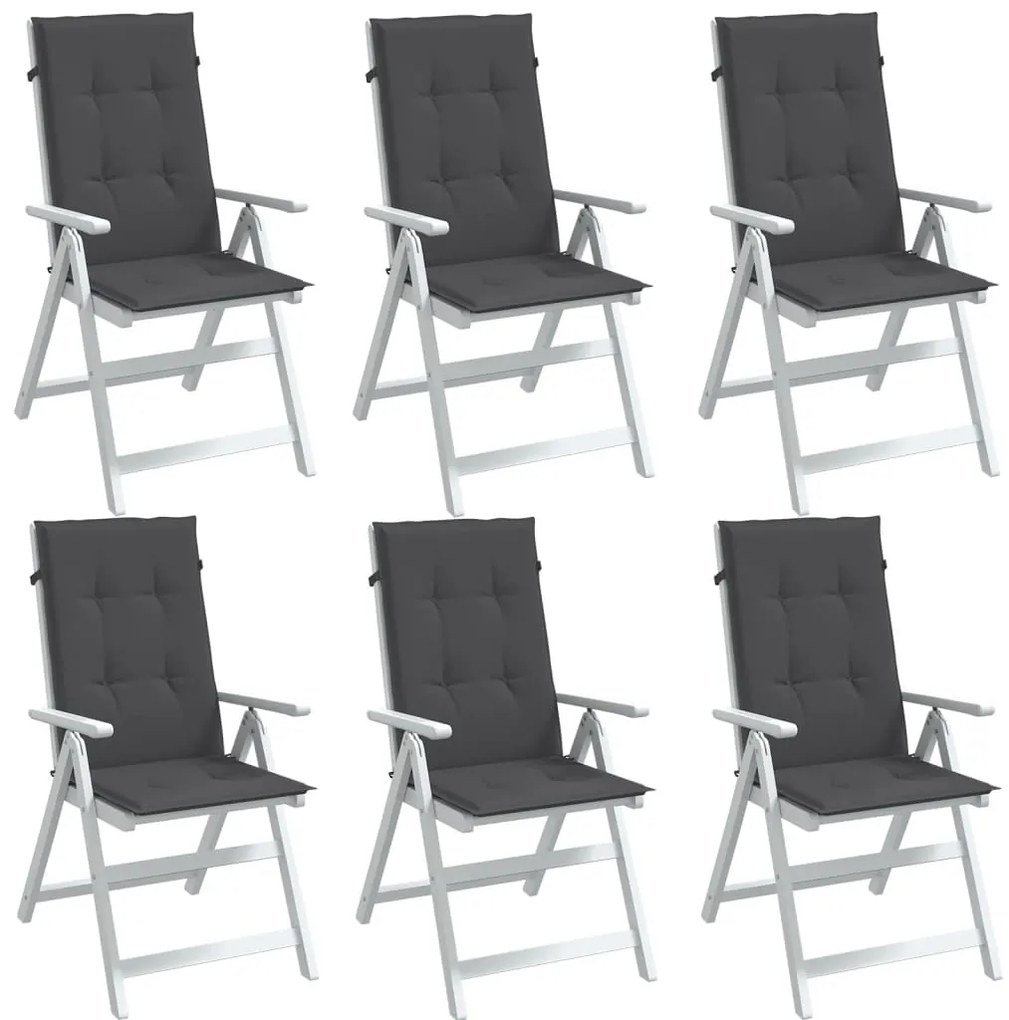 vidaXL Perne scaun cu spătar înalt, 6 buc. antracit 120x50x4 cm textil