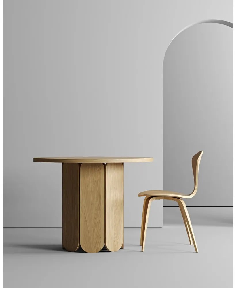 Masă dining cu aspect de lemn de stejar Woodman Soft, ø 98 cm