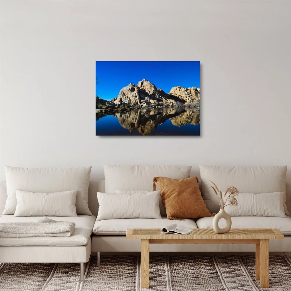 Tablou pe sticlă oglinzirea pietrelor (70x50 cm)