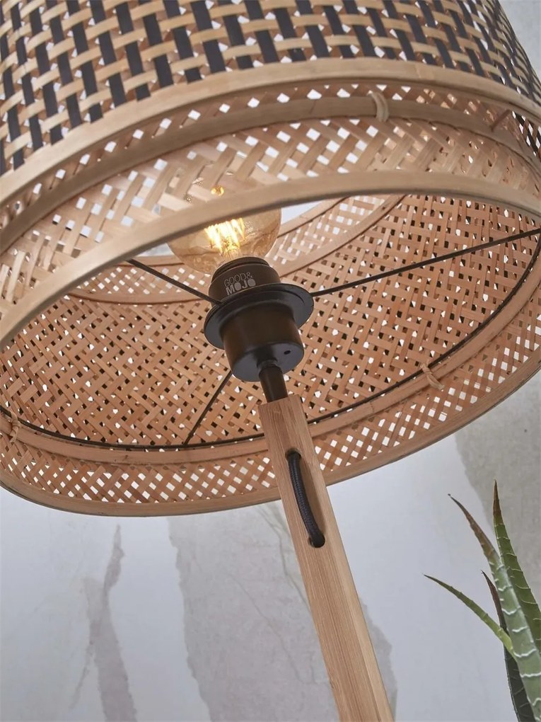 Lampa de podea eco din bambus cu 2 rafturi Bhutan 40x25 natur