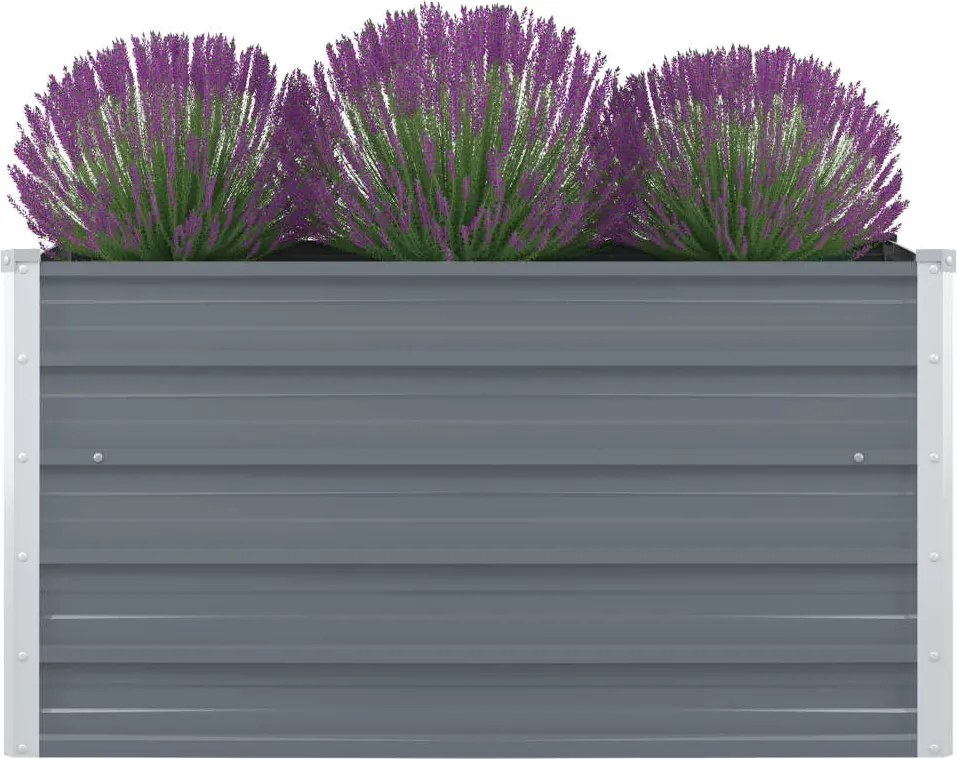 vidaXL Strat înălțat grădină, gri, 100x100x45 cm, oțel galvanizat