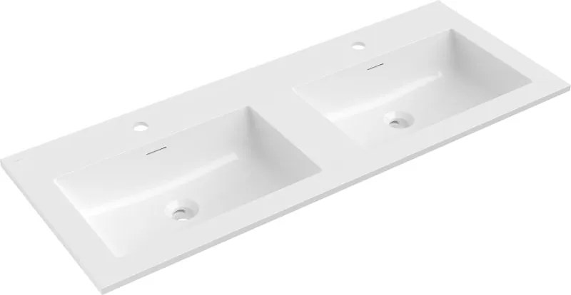 Mexen Otis chiuvetă dublă încastrată în blat 121 x 46,5 cm, alb lucios - 25181200D