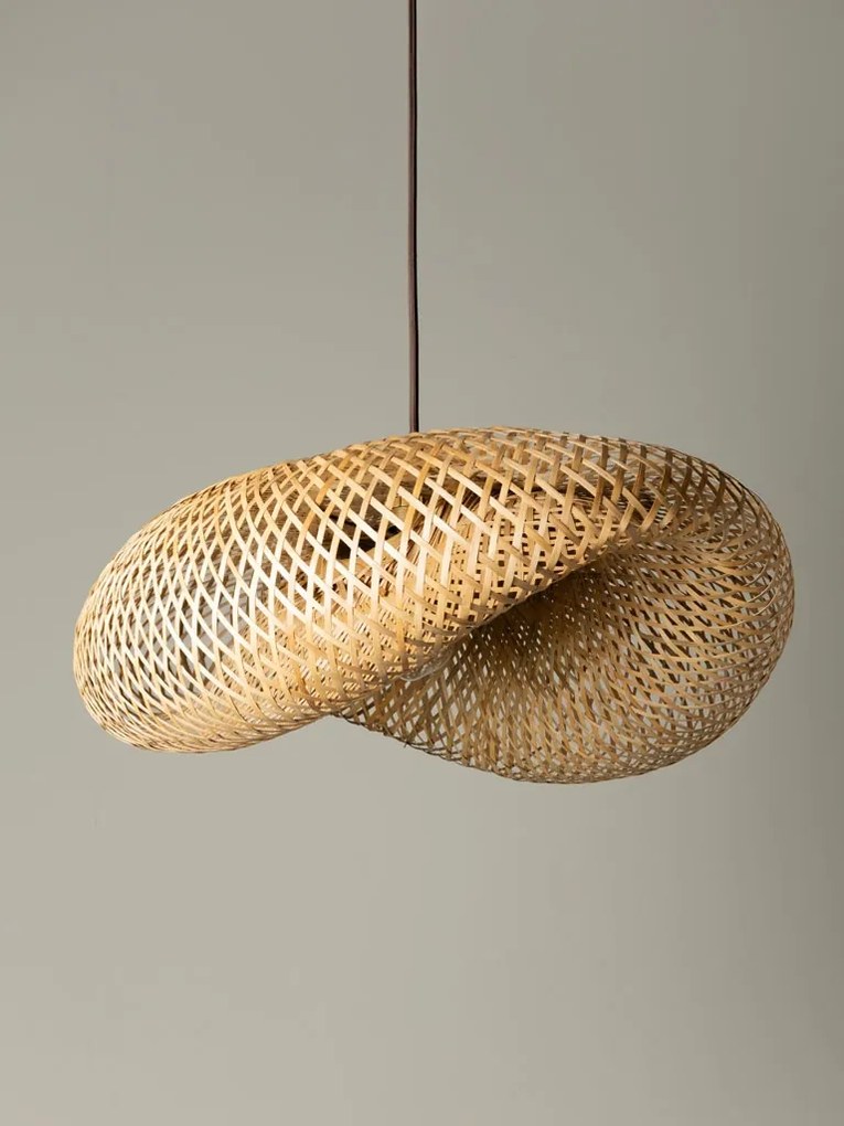 Lustra natur, din lemn de bambus, D50 cm, Float