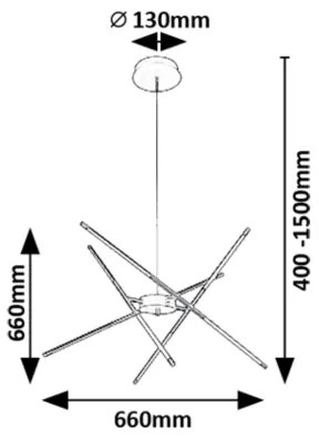 Lustră LED pe cablu Rabalux 72339 HENLI2 LED/40W/230V 3000K auriu