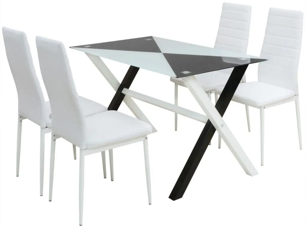 242941 vidaXL Set masă și scaune din piele artificială, cinci piese