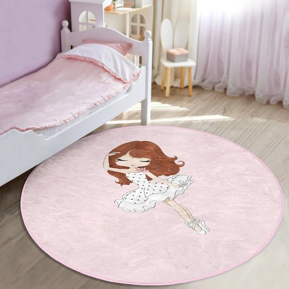 Covor pentru copii roz ø 100 cm Comfort – Mila Home