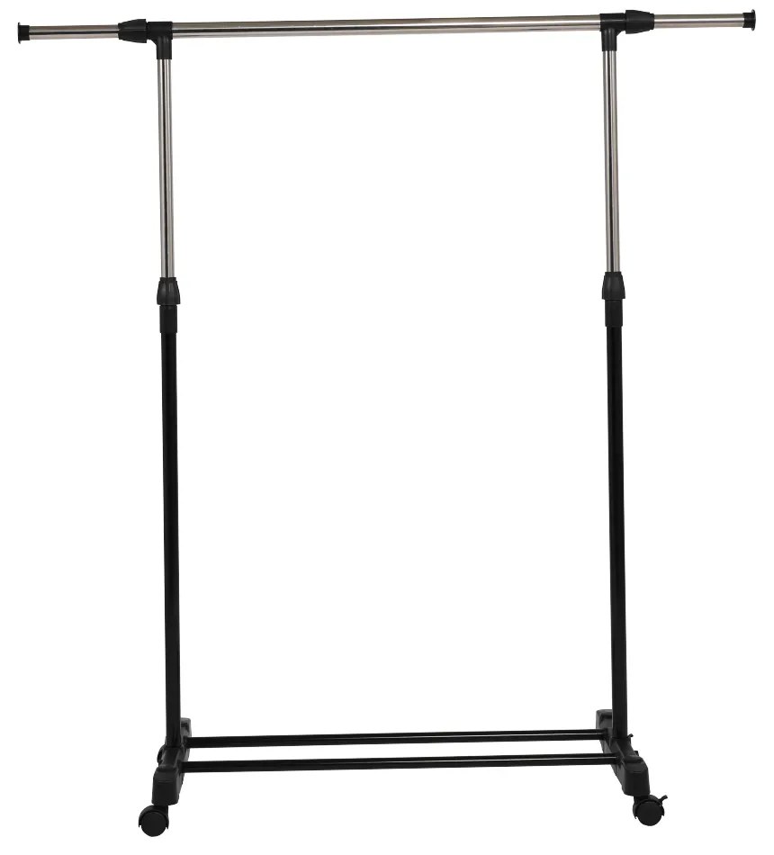 Cuier mobil, inox/plastic negru, HILAR
