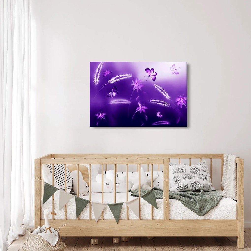 Tablou - Lunca cu fluturi (90x60 cm)
