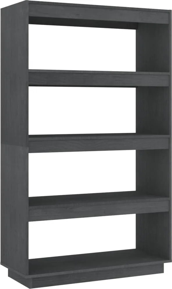 vidaXL Bibliotecă/Separator cameră, gri, 80x35x135 cm, lemn masiv pin