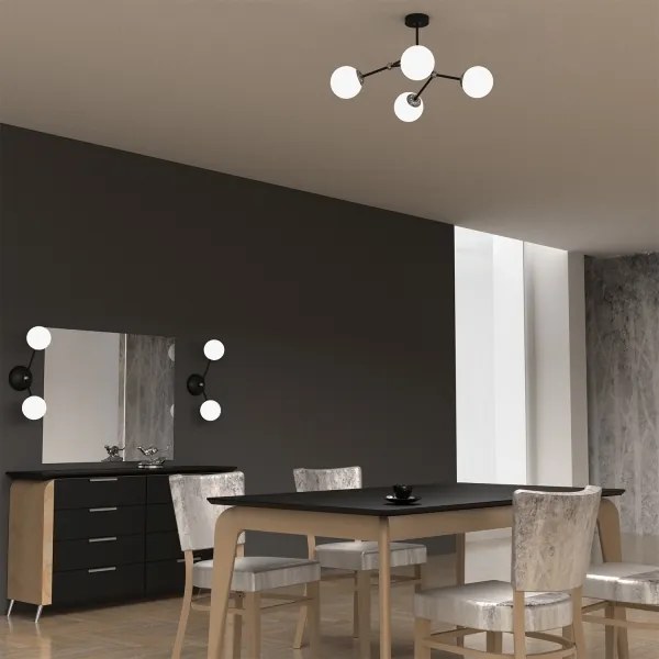 Lustră aplicată JOY 4xE14/40W/230V negru/crom lucios