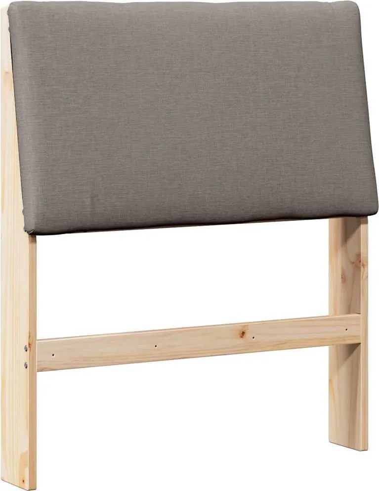 vidaXL Tăblie tapițată Gri taupe 80 cm Lemn de pin masiv