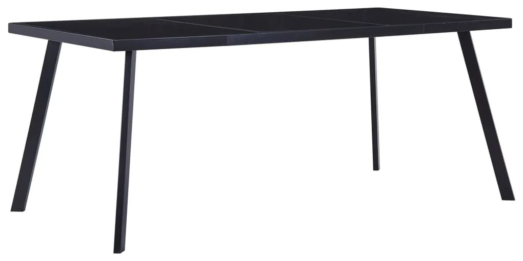 vidaXL Masă de bucătărie, negru, 160 x 80 x 75 cm, sticlă securizată