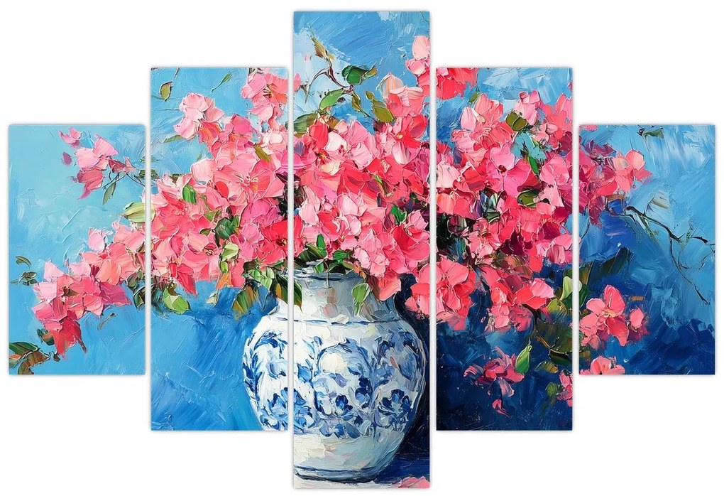 Tablou - Vază cu flori roz (150x105 cm)