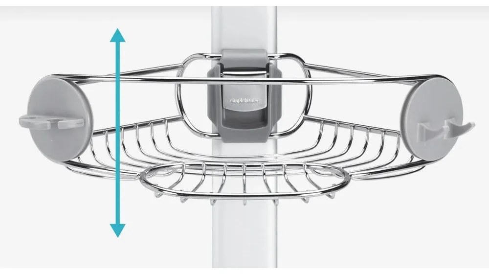 Raft de baie telescopic din metal gri - simplehuman