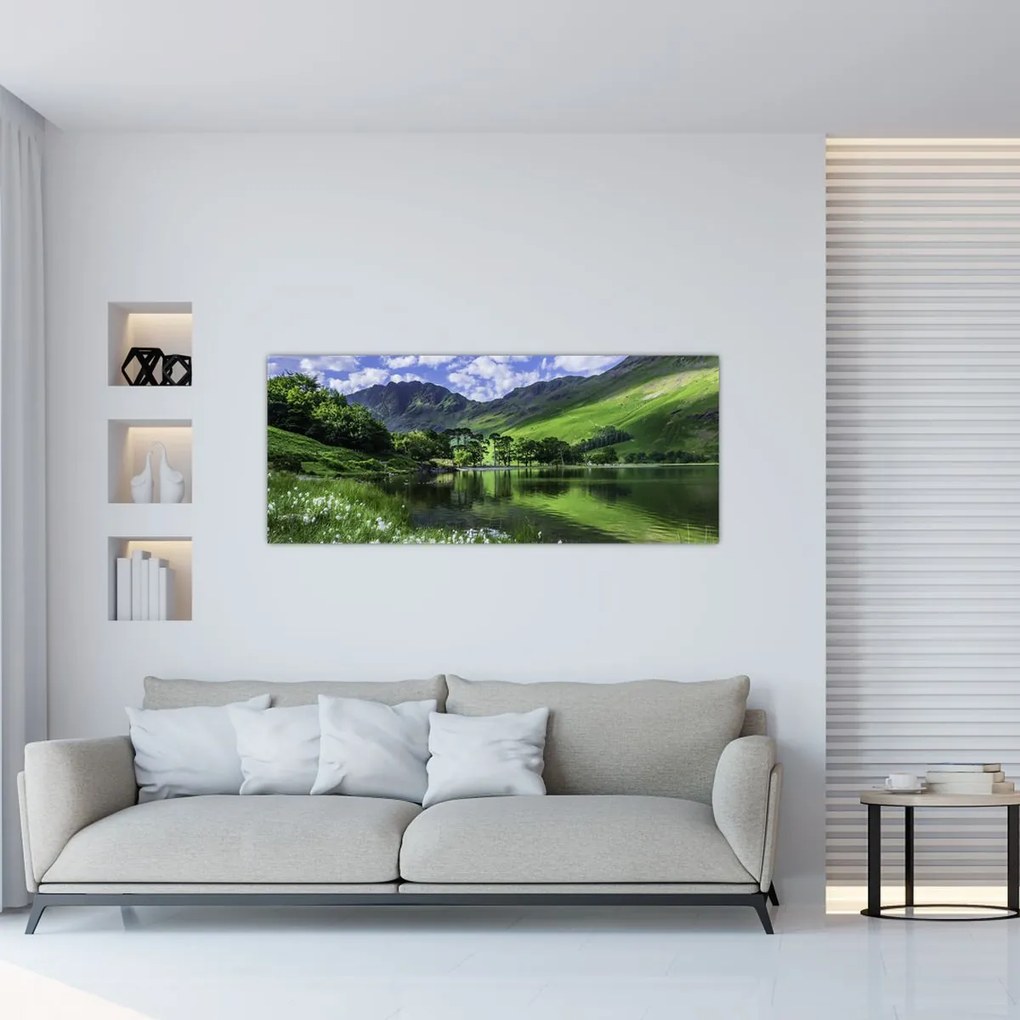 Tablou - Peisaj cu un lac (120x50 cm)