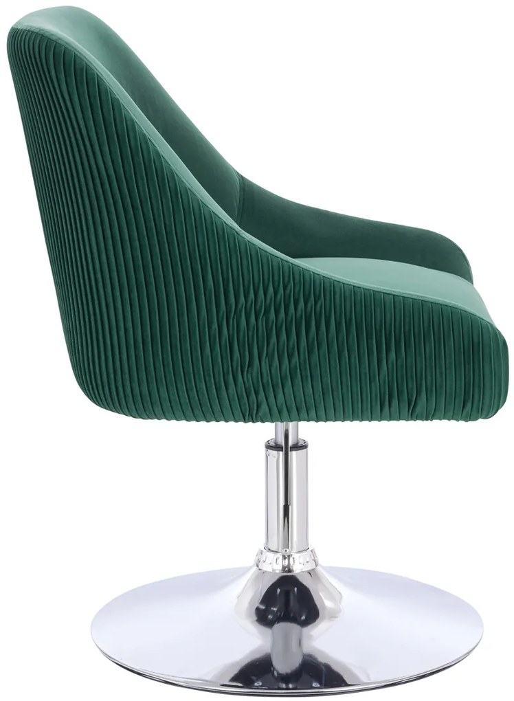 HR920N Scaun Verde din Catifea cu Bază Cromata