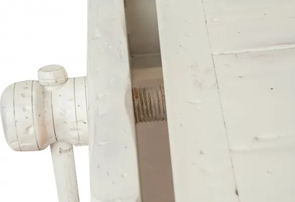 Banc de tamplar, L184 74 H92 cm, 4 sertare, alb antic, lemn masiv