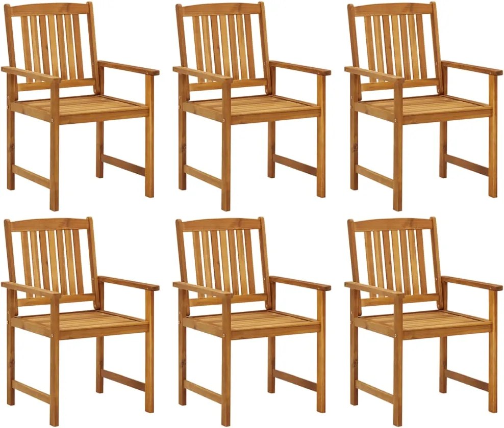 vidaXL Scaune de grădină, 6 buc., lemn masiv de acacia