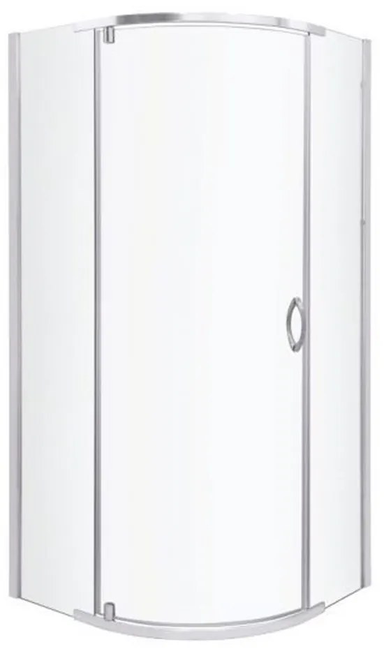 Cabină de duș curbată Splash cu cădiță 79x79x206cm - profil cromat, sticlă transparentă