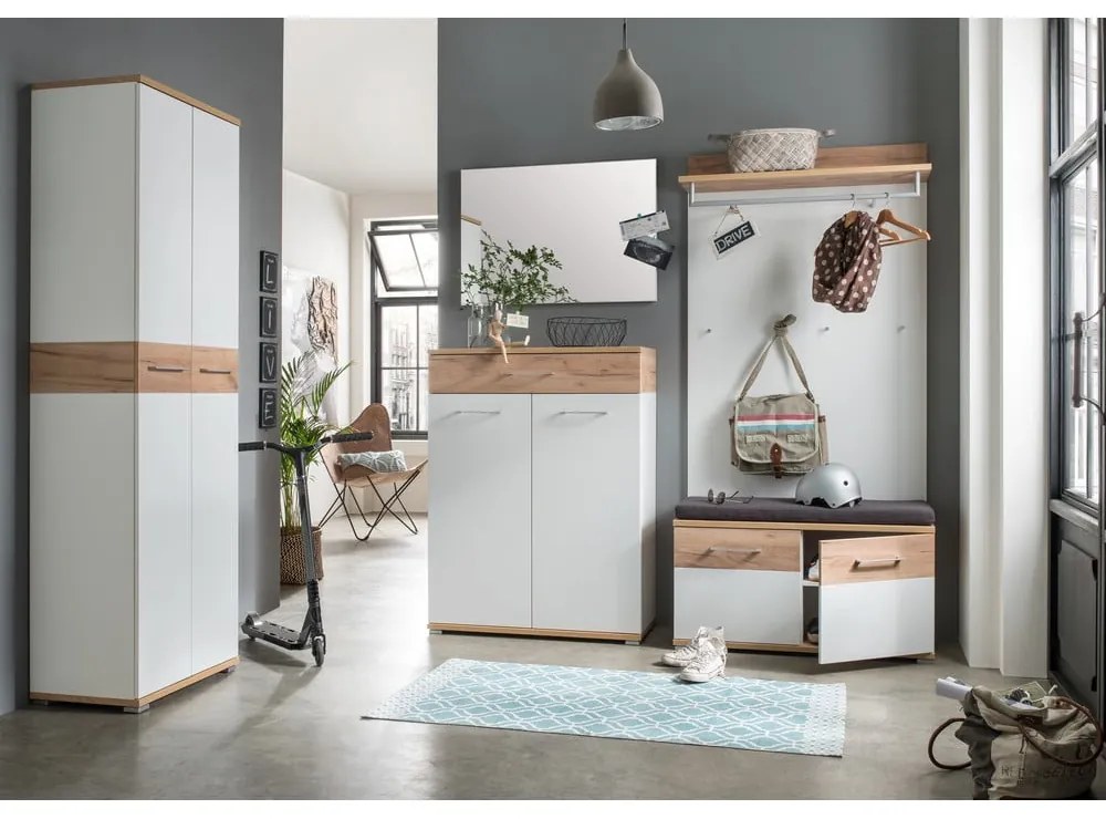 Panou de agățat diverse alb/în culoare naturală cu aspect de lemn de stejar Topix – Germania