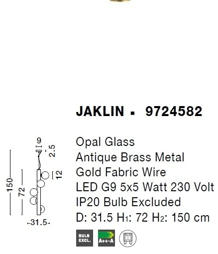Lustra / Pendul design modern Jaklin 5L alama antique NVL-9724582