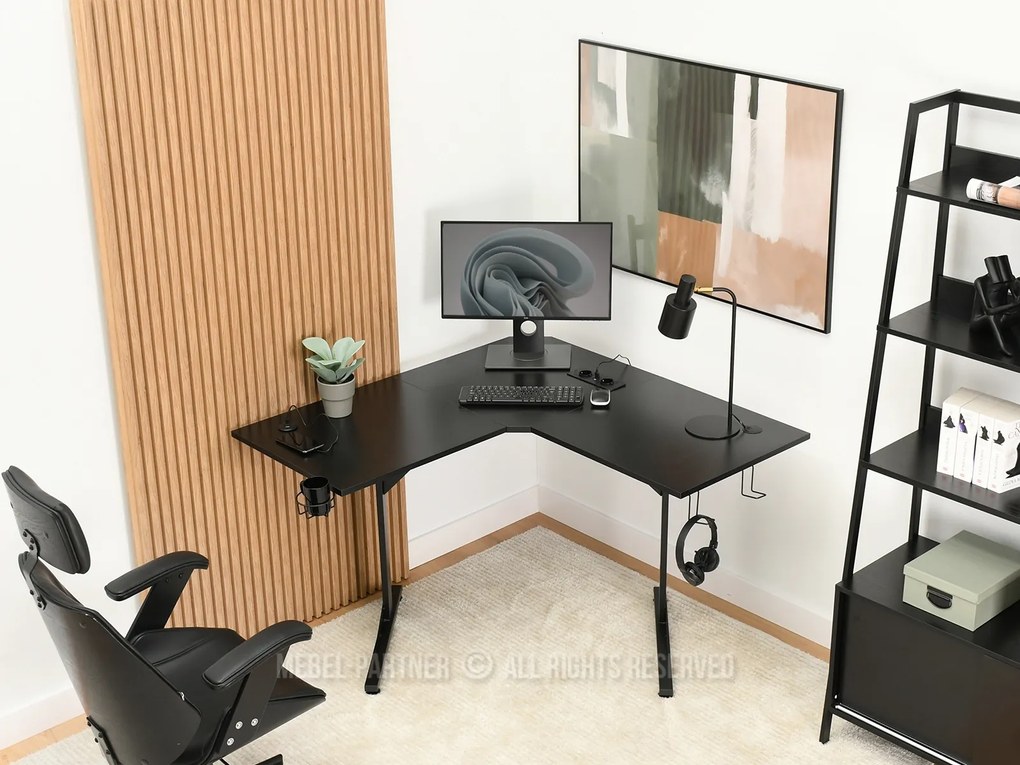 Masă PC Matts C (lemn negru + negru). 1109794
