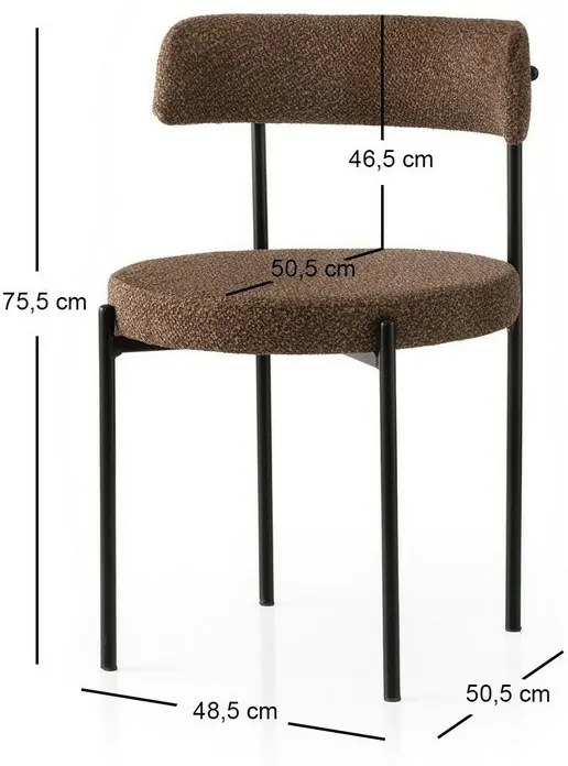 Set de scaune de sufragerie Gini Brown and Black,2 buc.
