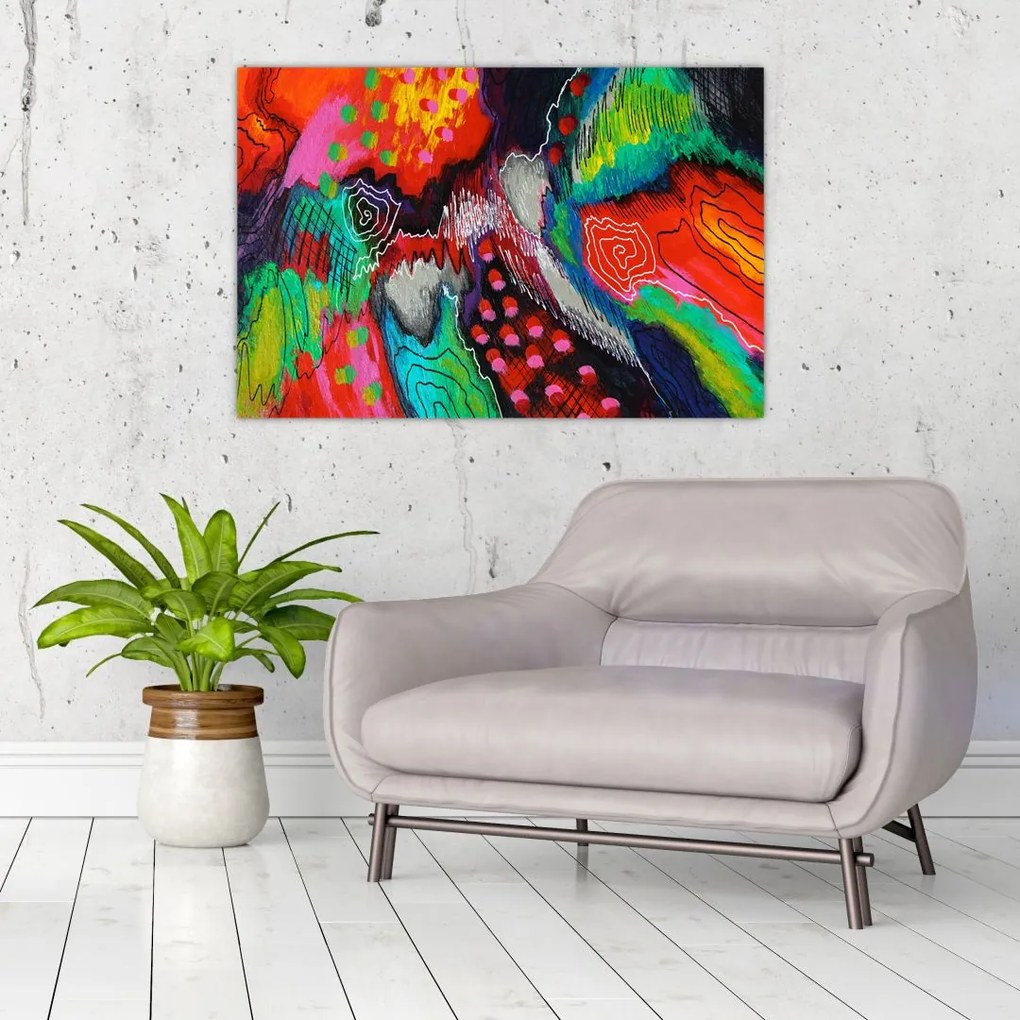 Tablou abstract - culori (90x60 cm)