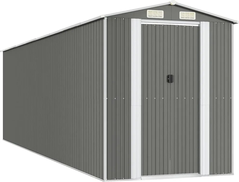 vidaXL Șopron de grădină, gri deschis, 192x689x223 cm, oțel galvanizat
