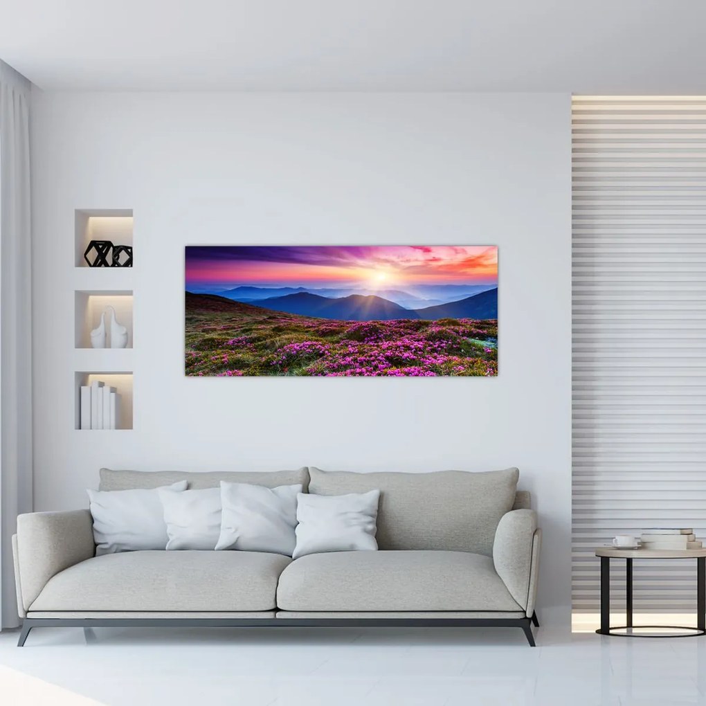 Tablou - Munte înflorit peisaj (120x50 cm)