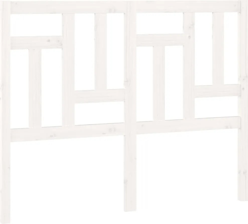 vidaXL Tăblie de pat, alb, 125,5x4x100 cm, lemn masiv de pin