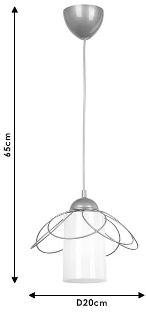 Lustra PWL-1056 E27 in alb-auriu de culoare antica D20x65cm