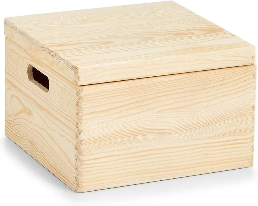Cutie depozitare Zeller din lemn de pin, 30 x 30 x 19 cm, Bej
