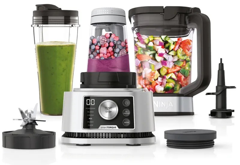 Blender Ninja Foodi Power Nutri CB350EU, 1200W, 2.1L, 3in1, 6 programe, Smart Torque, Auto-iQ, Negru/inox