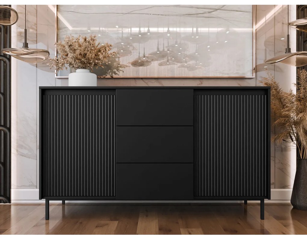 Comodă Somkera 2D3SZ (Negru) . 1103679