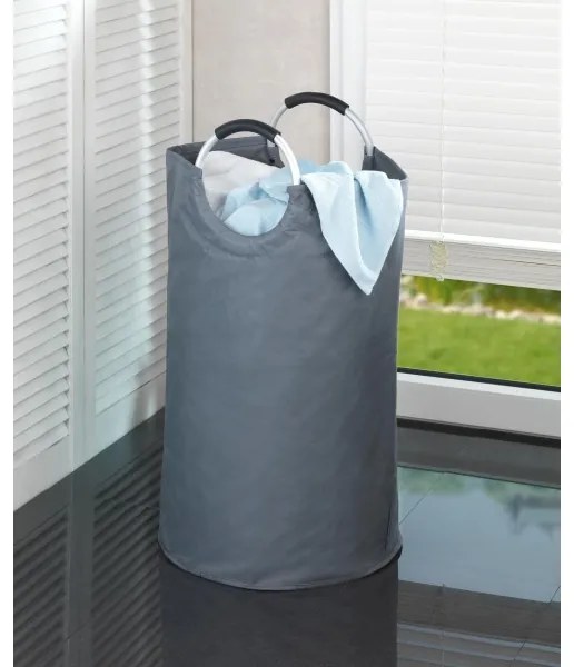 WENKO 3440803100 - Coș pentru rufe JUMBO 38x72 cm antracit/argintiu/negru