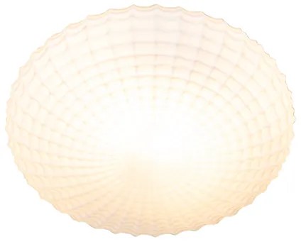 Plafonieră clasică neagră cu sticlă opala 23 cm IP44 - Nohmi