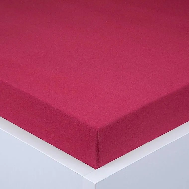 decoDoma Cearşaf cu elastic jersey EXCLUSIVE culoarea vinului set 2 buc 90 x 200 cm