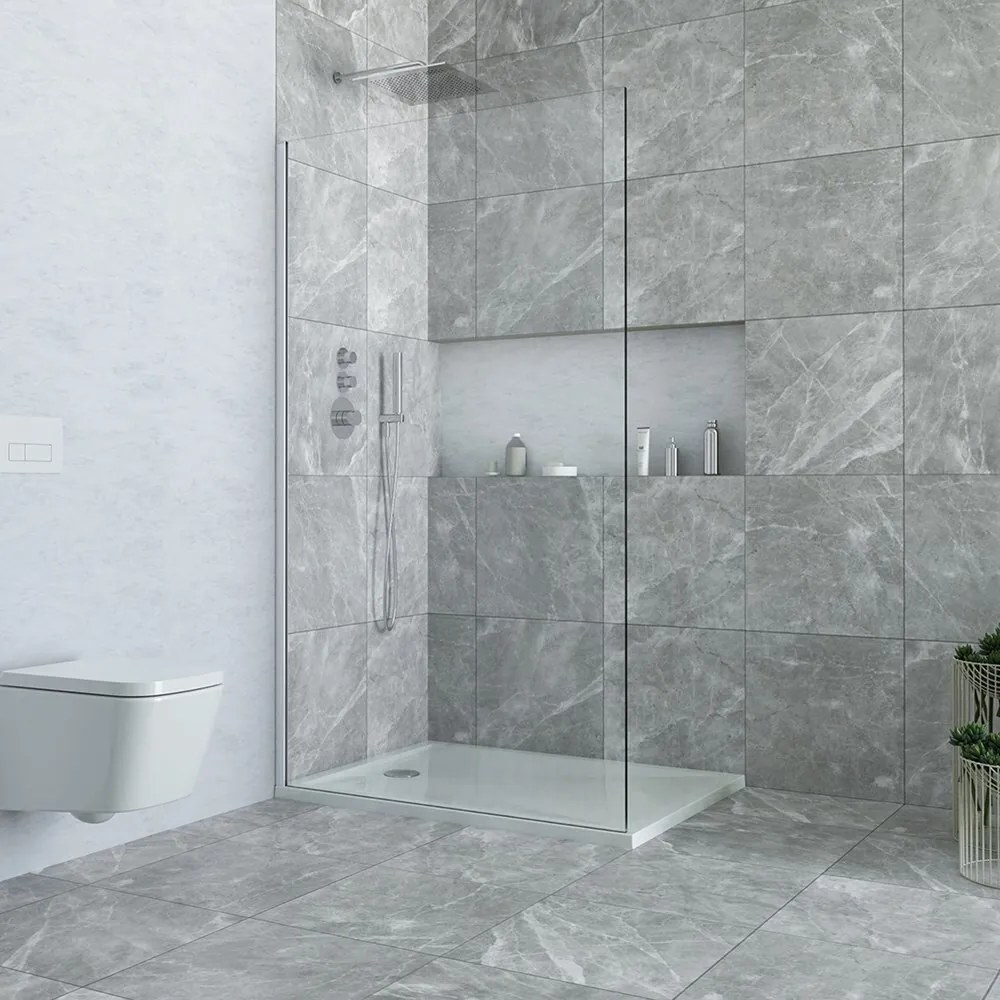 Paravan de dus tip Walk-in Roth Alina 80x200 cm profil crom