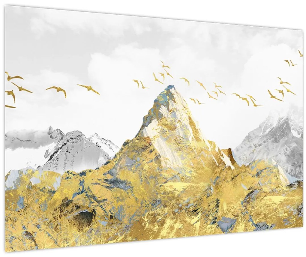 Tablou - Munte auriu (90x60 cm)
