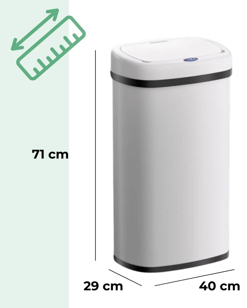 Coș de gunoi cu senzor DEUS, 58 litri, alb Jurhan
