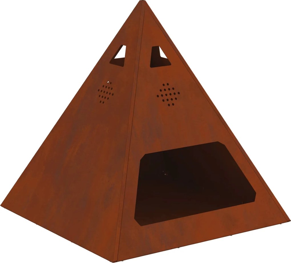 vidaXL Cuptor de foc Maro 50 x 50 x 51 cm Oțel rezistent de intemperii