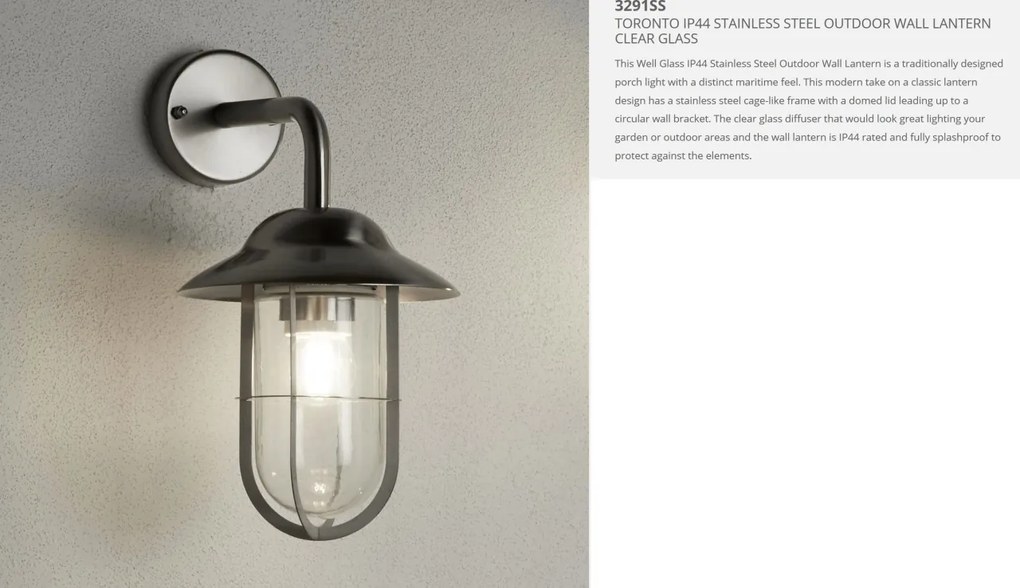 Aplica de exterior stil traditional IP44 Toronto 3291SS SRT
