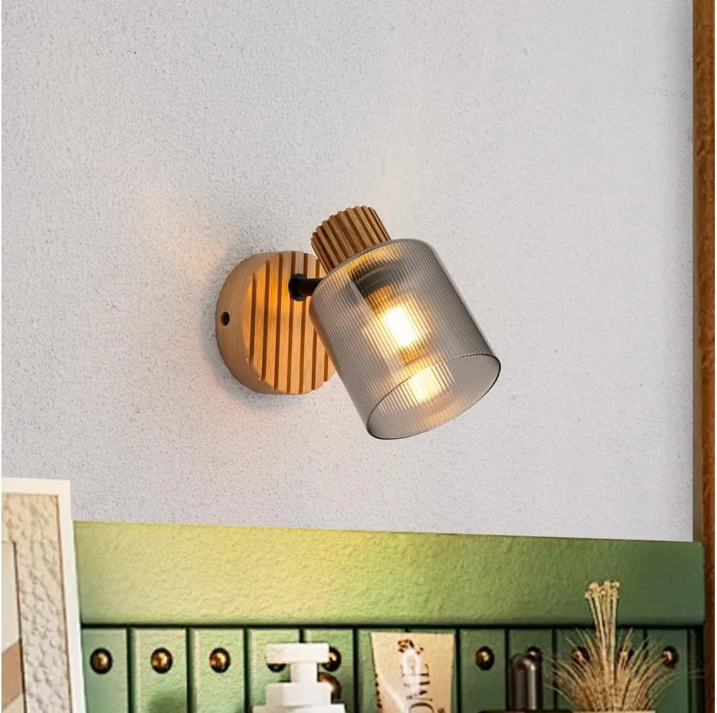 Brilagi - Aplica spot de perete HYGGE 1xE14/15W/230V lemn/fumuriu