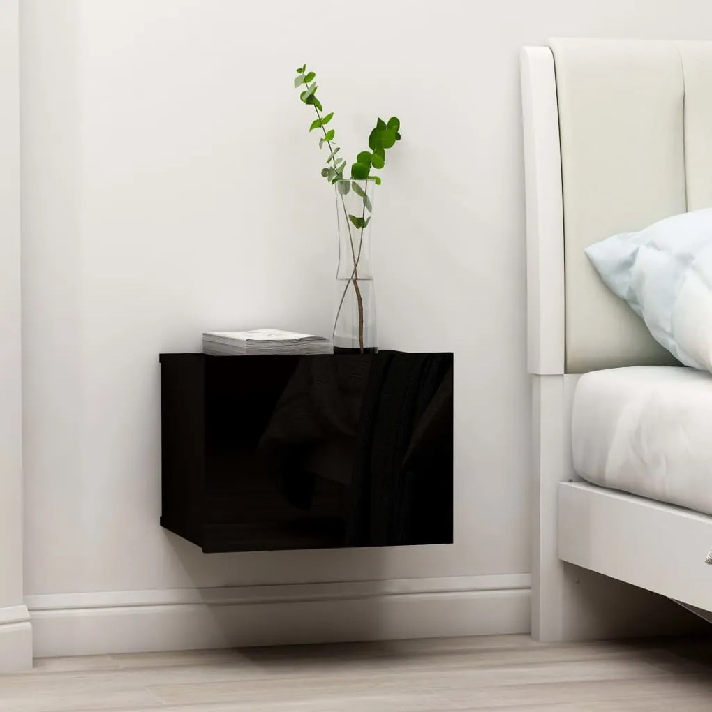 vidaXL Noptiere, 2 buc., negru, 40x30x30 cm, lemn prelucrat