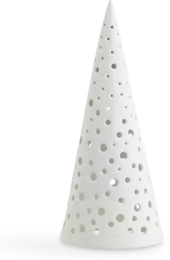 Sfeșnic de Crăciun din bone china Kähler Design Nobili, înălțime 19 cm, alb