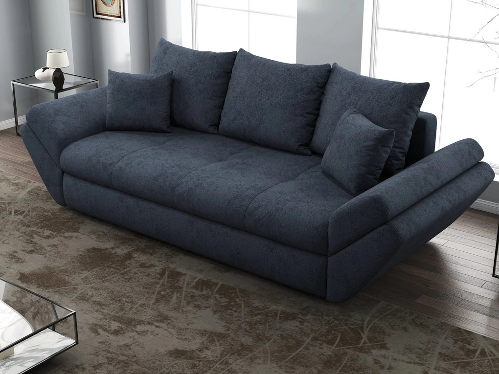 Canapea extensibilă dumonde cu ladă de depozitare si sezut confortabil din spuma high-density, Loana Enjoy Antracit 250x100 cm